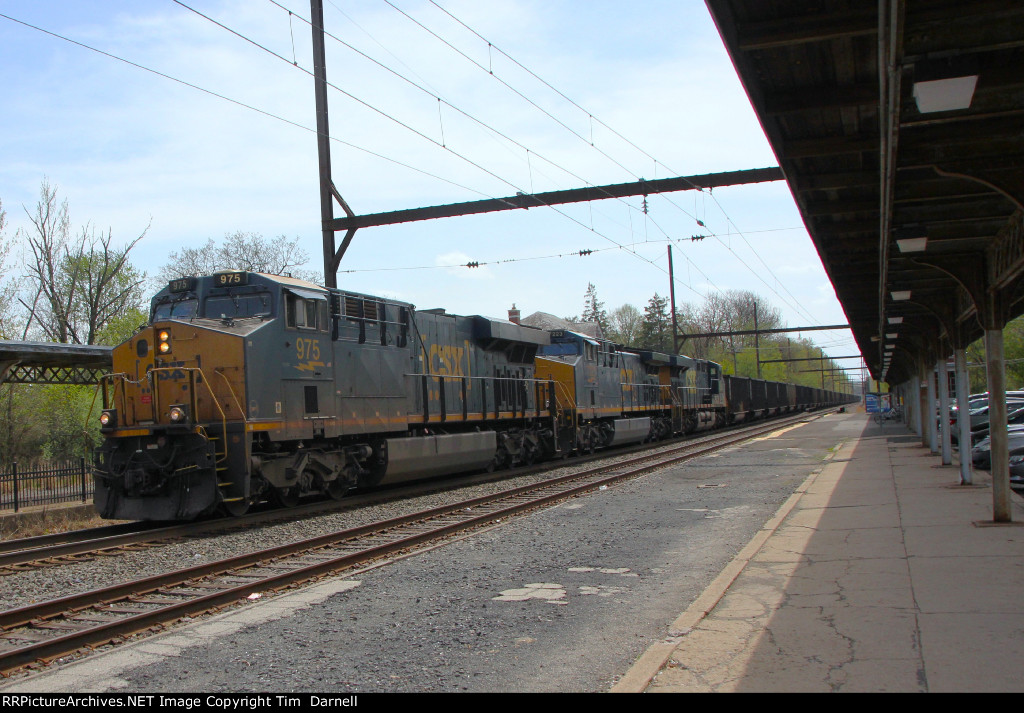 CSX 975 leads E748 empty coal train